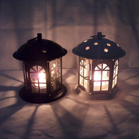 Antique Iron Star House Candle Holder