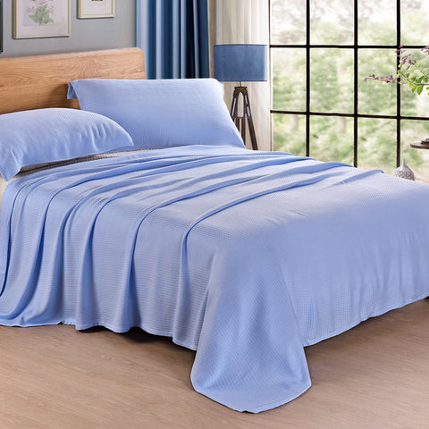 Bamboo Fiber Plaid Throw Rug