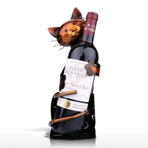 Cat Shaped Wine Holder Figurine