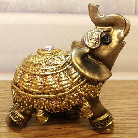 Golden Elephant Figurine