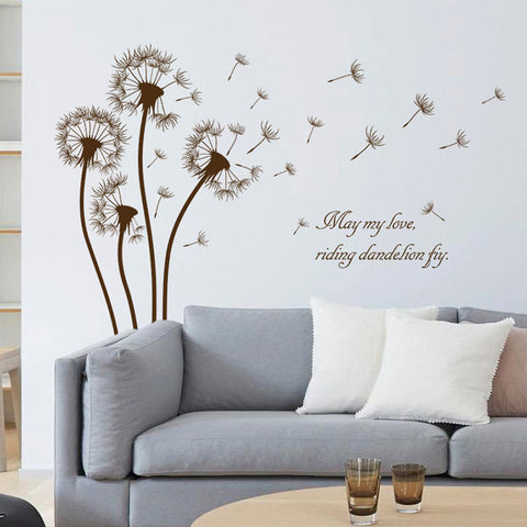 Brown Color Dandelion Wall Sticker