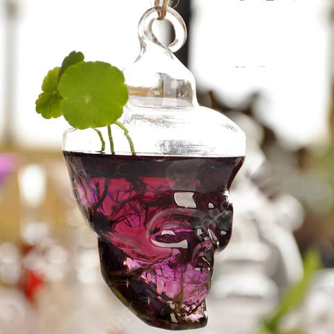 Skull Glass Flower Vase