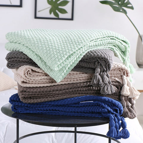 Plaid Knitted Aircondition Rug