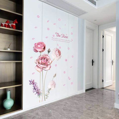 Rose Flowers PVC Wall Sticker