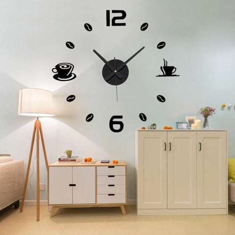 DIY Coffee Sticker Wall Clock