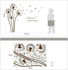 Brown Color Dandelion Wall Sticker