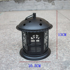 Antique Iron Star House Candle Holder