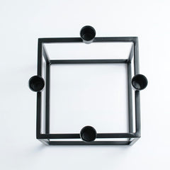 Metal Iron Cube Candle Holder