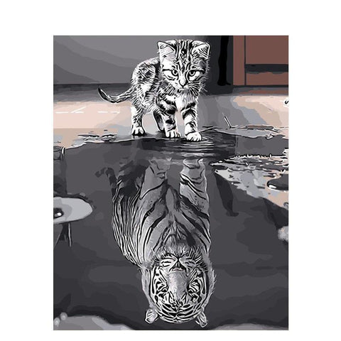 Reflection Cat Wall Art Picture