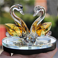 Crystal Swan Paperweight Figurine