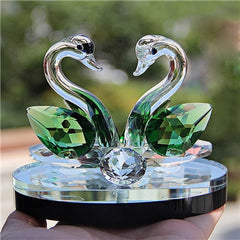 Crystal Swan Paperweight Figurine