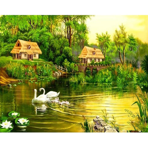 Frameless Countryside Wall Art Picture