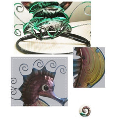 Vintage Painted Hippocampus Figurine