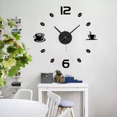 DIY Coffee Sticker Wall Clock