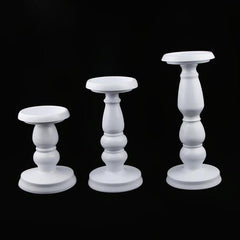 White Metal Pillar Candle Holder