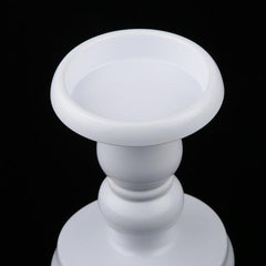 White Metal Pillar Candle Holder